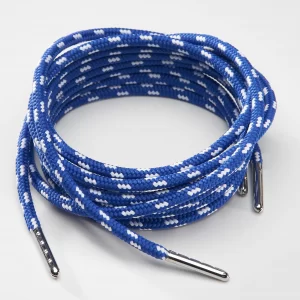 tieme-up Round shoelaces blue with dots