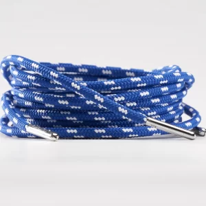 tieme-up Round shoelaces blue with dots