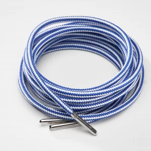 tieme-up Round shoelaces blue-white with stripes