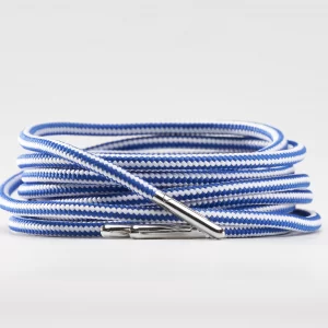 tieme-up Round shoelaces blue-white with stripes