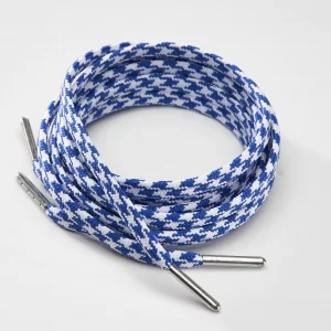 tieme-up Round shoelaces blue with pattern