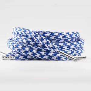 tieme-up Round shoelaces blue with pattern