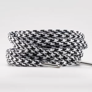 tieme-up Round shoelaces black with pattern