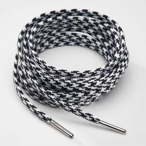tieme-up Round shoelaces black with pattern