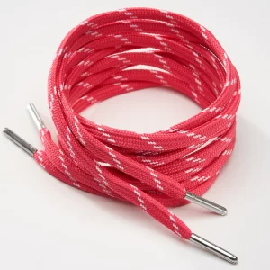 tieme-up Flat shoelaces fuschia with dots