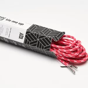 tieme-up Round shoelaces fuschia with dots