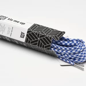 tieme-up Round shoelaces blue with pattern