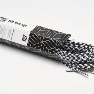 tieme-up Round shoelaces black with pattern