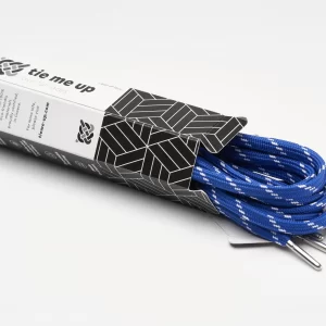 tieme-up Flat shoelaces blue with dots