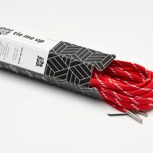 tieme-up Flat shoelaces red with dots