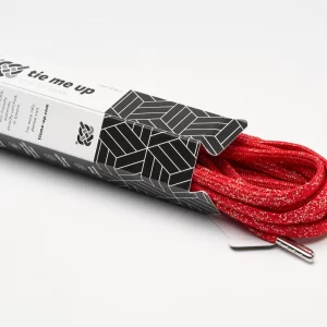 tieme-up Flat shoelaces red with metallic effect
