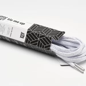 tieme-up Flat shoelaces white with metallic effect